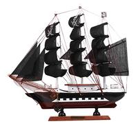 BESPORTBLE cm Wooden Pirate Ship Sailing Boat Model Sailing Ship Decoration Wooden Boat Mediterranean Style Boat Ship for Living Room Halloween Table Decoration Office Desk Decoration