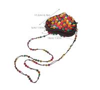 BESPORTBLE Coconut Shell Crossbody Bag - Bohemian Beaded Ethnic Crossbody Bag - Boho Cell Phone Shoulder Purse Wallet for Parties Festivals