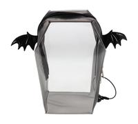 BESPORTBLE Coffin Shaped Halloween Bag for Women with Bell Buckle Handle, Portable Pvc Gothic Handbag with Waterproof Surface, for Festive Events and Cosplay