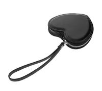 BESPORTBLE Coin Purse Stylish and Cute Ladies Mini Wristlet Bag Heart Shaped in Black Pu Material with Multi Functional Features Change Purse for Daily Use and Shopping for Women