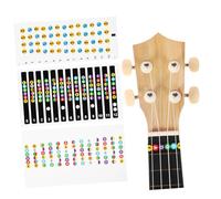 BESPORTBLE Color-coded Ukulele Fretboard Note Stickers for Beginners Easy-peel Guitar Finger Guide Decals Bright Chord Learning Tool for Ukulele Teachers Styles Pack