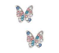 BESPORTBLE Colorful Butterfly Earrings Studs for Women Rhinestone Decorative Jewelry for Party and Daily Wear Delicate Small Silver Tone Butterfly Ear Studs Enhancing Elegance and Charm