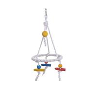 BESPORTBLE Colorful Cotton Rope Round Swing Toy for Parrots Bird Training Ladder for Birds Encourages Exercise and Coordination Safe and Entertaining Pet Accessory