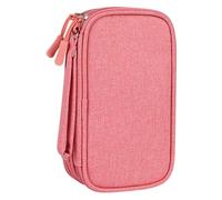BESPORTBLE Compact Digital Cable Organizer Bag Multiple Sections Lightweight Electronics Storage Case for Travel and Office Pink