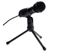 BESPORTBLE Condenser Stereo 3.5mm Portable Recording Microphone 910 | Mini Tripod Stand and Clip Included, Black Finish, Plug and Play Use for Chatting and Singing