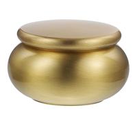 BESPORTBLE Copper Ashes Urn Simple and Generous Suitable for Cemeteries and Homes with Airtight Sealing, Multi-functional Use Golden round Jar for Safe Storage of Ashes and Incense Powder