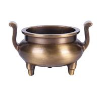 BESPORTBLE Copper Incense Burner Fall Resistance Traditional Chinese Style Aromatherapy Burner with Three Legs and Ears Metallic Table Decor for Home Decoration to Decorate Your Home