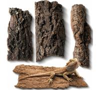 BESPORTBLE Cork Bark Flats 4 Pack, Natural Reptile Hide & Vivarium Decor, Tree Bark Pieces for Leopard Gecko, Snake, Tortoise Table Accessories, 8-14 cm Enclosure Decor (Random Shape)