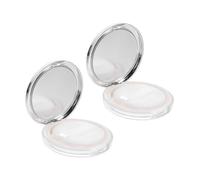 BESPORTBLE Cosmetic Powder Box Set 2pcs Ultra-thin Flip-type Loose Powder Case with Elastic Mesh Sifter and Puff for Female Makeup Storage and Travel Use