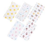BESPORTBLE Cotton Face Towels Soft Texture and Gentle Feel for Boys and Girls Size 5pcs Creative Adorable Design Made of Pure Cotton Muslin, 25x50cm for Travel and Office Use