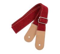 BESPORTBLE Cotton Ukulele Strap with Genuine Leather End Pin Jujube Red Shoulder Strap for Ukulele and Guitar for Adult Players