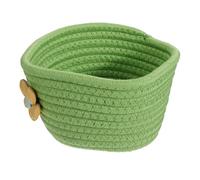 BESPORTBLE Cotton Woven Desktop Storage Basket Green Multi-function Organizer for Sundries Keys and Small Items Home Office Use