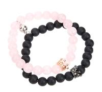 BESPORTBLE Couple Beaded Set Zircon Crown Beads Matching Jewelry for Him and Her Relationship for Valentine's Day