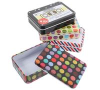 BESPORTBLE Creative 4Pcs Mini Rectangular Tin Storage Boxes Set with Hinged Lids, Portable Tinplate Card Holders for Travel, DIY Craft, and Small Item Organization