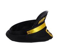BESPORTBLE Creative Airline Pilot Cap with Dramatic Wide Brim Polyester Decorative Prop Hat for Stage Performances Stylish Captain Hat Enhancing Visual Impact and Audience Attention