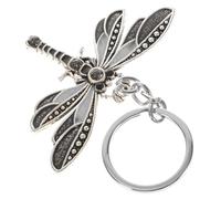 BESPORTBLE Creative Black Dragonfly Keychain with Rhinestone Micro Inlay, Cute Animal Charm Keyring for Women’s Handbag, Backpack and Car Accessories