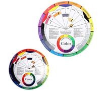 BESPORTBLE Creative Color Wheel Two Sided Paper Wheel 2 Pcs English Version with Rotation Function Teaching Color Relationships for Women Makeup and Nail Art for Makeup