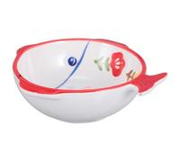 BESPORTBLE Creative Fish-shaped Ceramic Cat Bowl Tip Design for Easy Feeding Odorless Food-grade Material for Cats and Pets and Practical Pet Supply