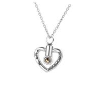 BESPORTBLE Creative I Love You Projection Necklace Languages for Women Lightweight Pendant with Cast Shadow Design Romantic Anniversary Birthday Wedding