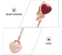 BESPORTBLE Creative Red Heart Earrings for Women Water-shaped Prevailing Ear Decor with High Polished Surface and Stylish Jewelry Unique Daily Wear Accessories