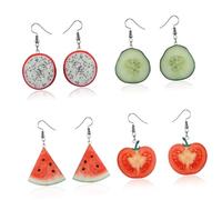 BESPORTBLE Creative Red Tomato Fruit Earrings Dangle for Women Fashionable Lightweight Ear Jewelry Material Suitable for Party Work Daily Wear and Giving