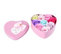 BESPORTBLE Creative Rose-Shaped Soap Flower Set 2 Boxes with 9 Pieces Each in Heart-Shaped Tin for Mothers Day and Valentine’S Day Present Random Color Random Color