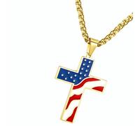 BESPORTBLE Cross Necklace for Men Boys Boy Necklaces Men's Mens Pendant American Flag Patriotic Religious Jewelry