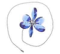 BESPORTBLE Crystal Flower Ceiling Fan Pull Chain Extender Blue Decorative Flower Pendant with Suncatcher for Lamps and Fan Light Pull Cord Replacement, Garden Hanging Ornament
