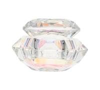 BESPORTBLE Crystal Nail Art Glass Cup with Lid Sturdy Transparent Container for Nail Salon Acrylic Powder and Manicure Tools Storage Portable for Professional Use and Outdoor Activities