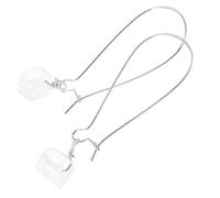 BESPORTBLE Crystal Stone Cube Earrings for Women Dangle Gemstone Pendants Lightweight Silver Jewelry for Parties Daily Wear and Special Occasions