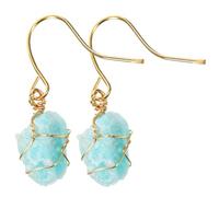 BESPORTBLE Crystal Stone Drop Dangle Earrings Women’s Handmade Irregular Natural Crystal Original Rough Stone Hook Earrings for Party and Everyday Wear