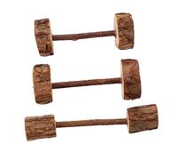 BESPORTBLE Cute Cat Dumbbell Toys 3pcs Natural Chew Sticks Interactive Toy for Cats Molar Care Pet Accessory Pack