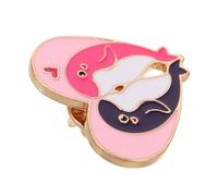 BESPORTBLE Cute Dolphin Heart Shaped Brooch Pin Decorative Lapel Pin for Women Lightweight Enamel Badge for Hats Coats Backpacks Sweaters Stylish Accessory for Any Occasion