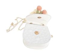BESPORTBLE Cute Flower Crossbody Bag for Little Adorable Pearl Handle Shoulder Purse Multi Functional Casual Handbag for Parks Travel Shopping Korean Style Design