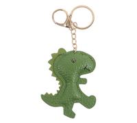 BESPORTBLE Cute Green Dinosaur Keychain Pendant for School Backpacks, PU Dinosaur Car Accessory Key Ring for and Women, Fashionable Charm for Teens and