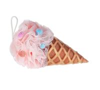 BESPORTBLE Cute Ice Cream Shower Sponge for and Men, Soft Exfoliating Body Loofah with Sweet Cone Design, Portable Bath Sponge for Home, Travel, and Outdoor Use