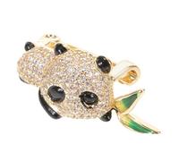 BESPORTBLE Cute Panda Brooch Pin Lightweight Cartoon Animal Lapel Badge with Glitter Rhinestones for Dress Hat Backpack Shirt Sweater Decoration Secure Anti-slip Accessory