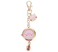 BESPORTBLE Cute Pink Pig Nurse Pocket Watch Hanging Watch Key Ring with Backup Battery Cartoon Number Dial for Student Exams and Medical Staff
