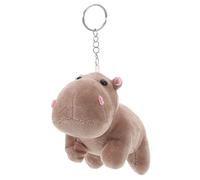 BESPORTBLE Cute Plush Hippo Keychain Mini Stuffed Hippo Keyring Bag Charm for Adorable Animal Keychain Decoration for School Bags and Backpacks
