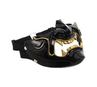 BESPORTBLE Dark Warrior Demon Half Mask Cosplay with Comfortable Fit and Portable Resin Material for Stage Performing Mask Activities and Indoor Party