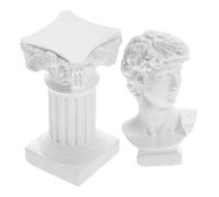 BESPORTBLE David Sculpture Ornaments, Resin Desktop Decor with Roman Column Figurine for Home Office Tabletop Display, Classic Greek Statue Inspired Aesthetic Art