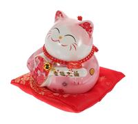 BESPORTBLE Decorative Fortune Cat Piggy Bank Ceramic Coin Saving Pot Desktop Money Bank with Stable Flat Base for Home Office Bedroom Easy to Clean Cute Lucky Cat Statue for Saving Habit