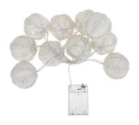 BESPORTBLE Decorative Rattan Globe String Lights 10 LED Battery Operated | 7.6ft Woven Design, Boho Rustic Styling, Suitable for Bedrooms, Patios, Pergolas, Walls, Gardens and Wedding Decor