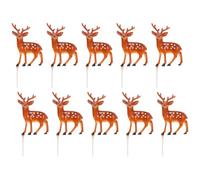 BESPORTBLE Deer Cake Toppers Reindeer Arrangement Christmas Decorations Mini 10pcs Sika Insert Decor Fondant Birthday Party Supplies Xmas Fruitcakes