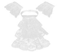 BESPORTBLE Delicate Three-Layer Lace Ruffle Neck Collar and Detachable Wrist Sleeves Set for Women, Vintage Faux Collar with Decorative Wrist , Suitable for Weddings and Costume Accessories