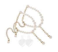 BESPORTBLE Detachable Pearl Embellished High Heel Shoe Straps Anti-slip Drop Strap for Women Elegant Non-slip Heel Accessories with Transparent Adhesive Pads