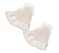 BESPORTBLE Detachable White Mesh Sleeve Cuffs False Wrist Sleeves Decorative Elastic Bridal Accessories for Women Special Occasion Costume