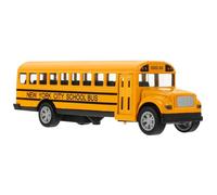 BESPORTBLE Die Cast School Bus Model Pull Back for Boys and Realistic Medium Bus Energy Saving Friction Vehicle Educational Birthday Smooth Rounded Design