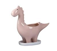 BESPORTBLE Dinosaur Ceramic Flowerpot Pink Herbivore Decorative Planter for Succulents Tabletop Ornament Without Plants