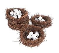 BESPORTBLE DIY Home Decor 24pcs Artificial Bird Nest Eggs Rattan Nest Easter Decor for Party